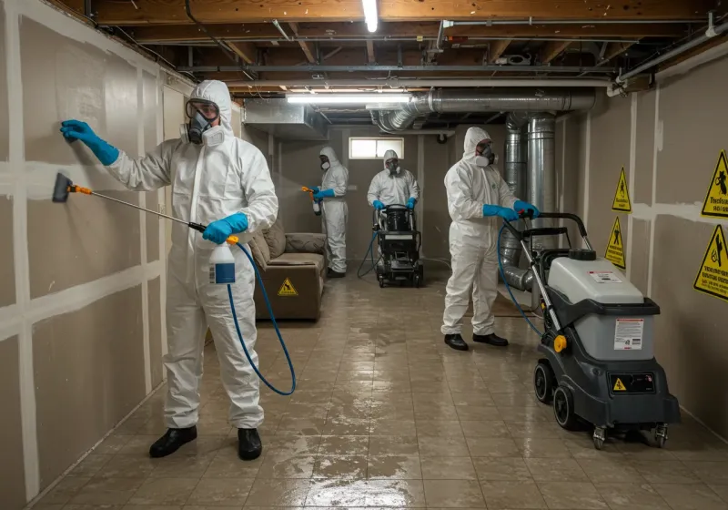 Basement Moisture Removal and Structural Drying process in Dexter, MI